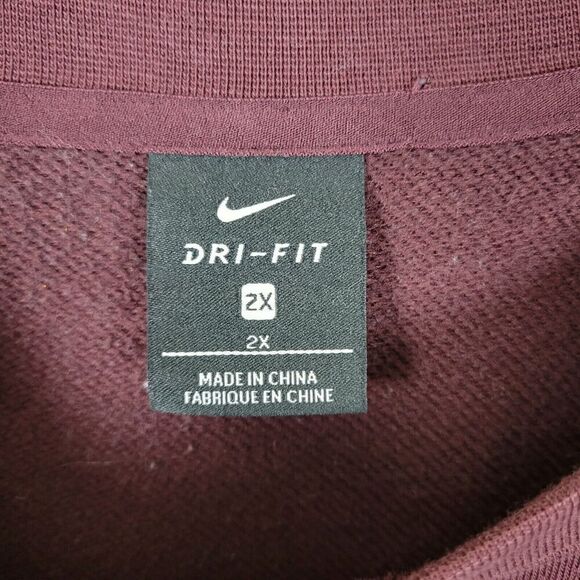 Nike Top Womens 2X Burgundy Plus Dry Versa Cropped Training Pullover Sweatshirt - Picture 3 of 10